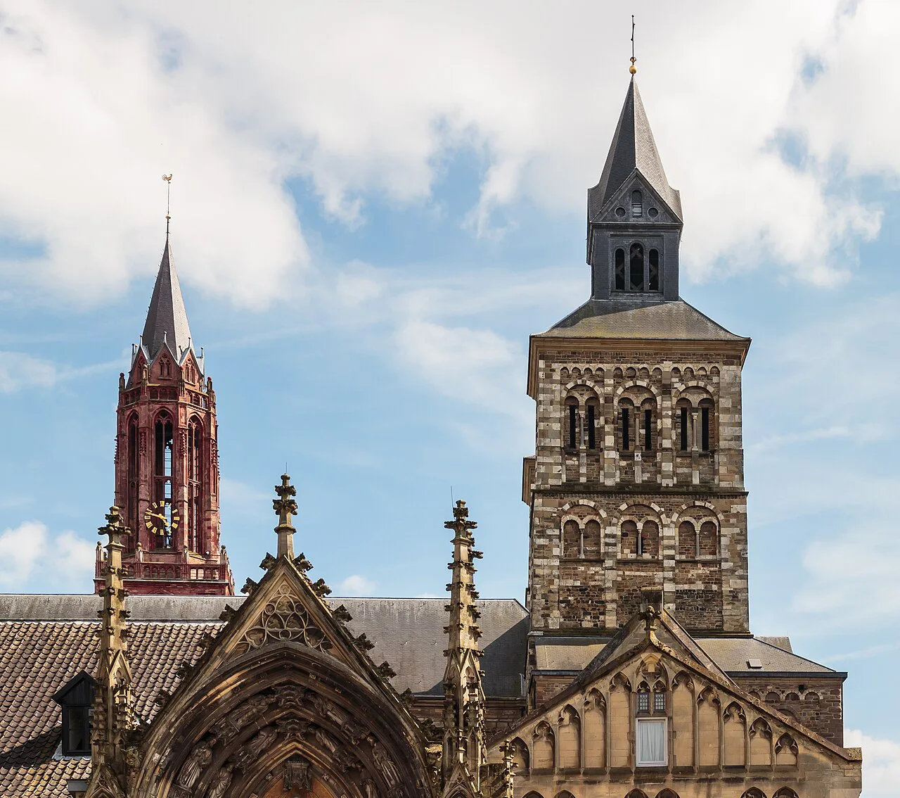 The towers of the Basilica of Saint Servatius and St John's Church, Maastricht.
