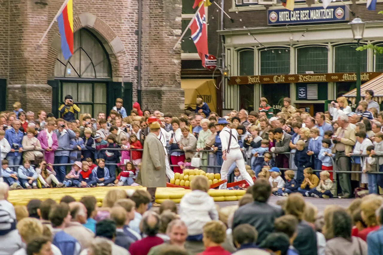The cheese market in Alkmaar.