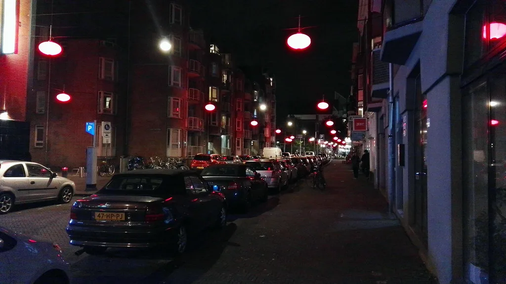 The Wagenstraat in The Hague's Chinatown at night.