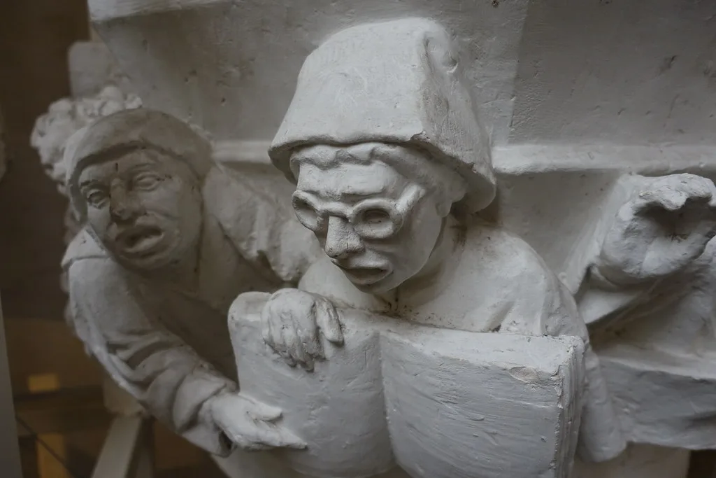 A carved figure on the Laurenskerk, Rotterdam.