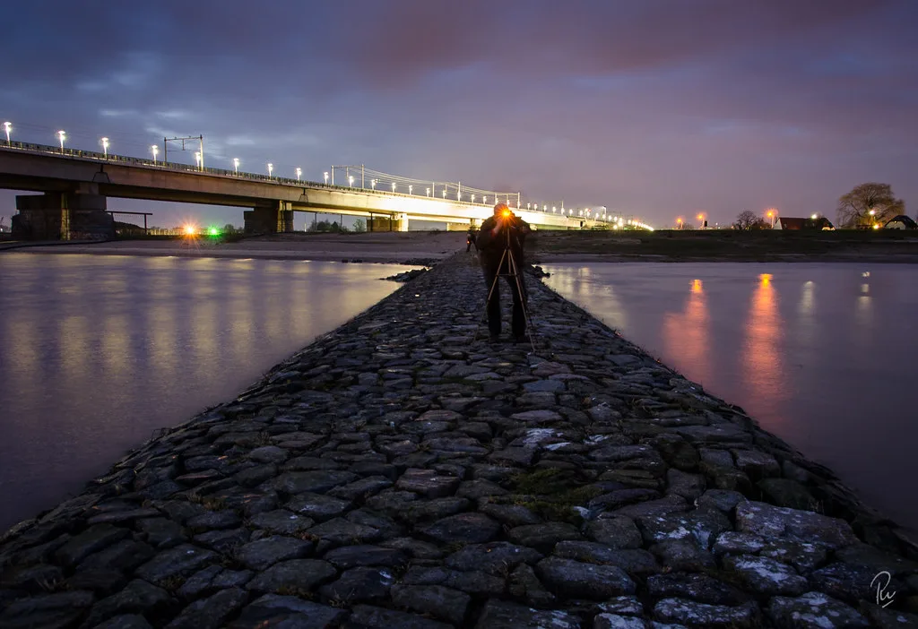 The Waalkade at dusk, Nijmegen.