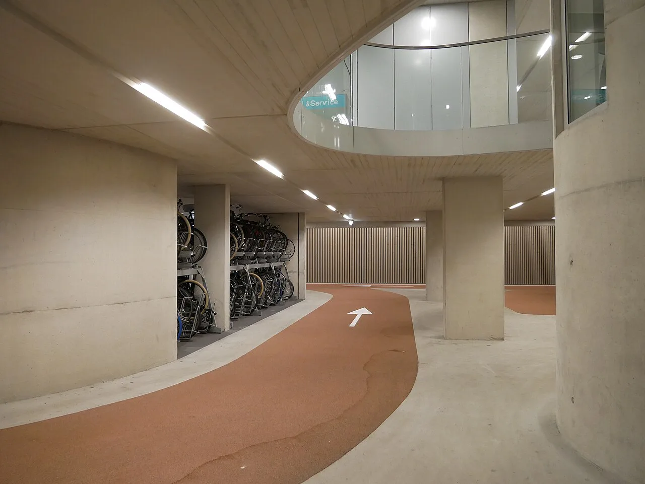 Inside the Stationsplein bicycle garage, Utrecht.