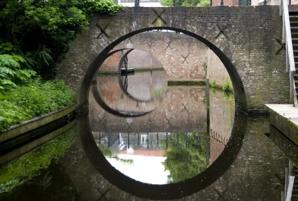 The Binnendieze passing through an arch, Den Bosch.