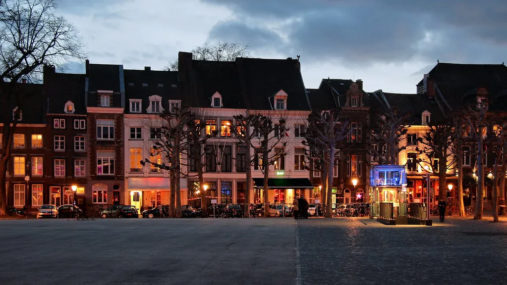 The Vrijthof at dusk, Maastricht.