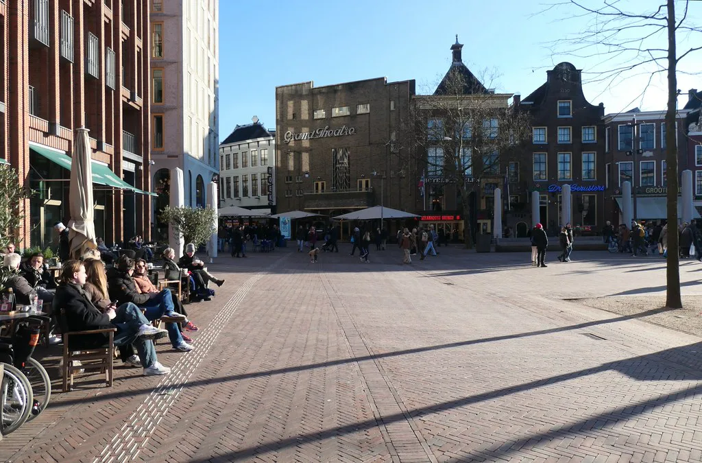 Café terraces on the Grote Markt, Groningen.