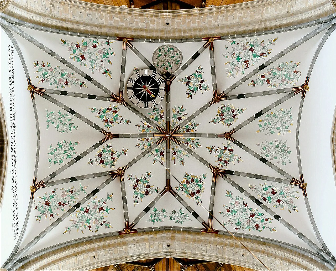 The painted crossing vault of the Grote Kerk, Haarlem.