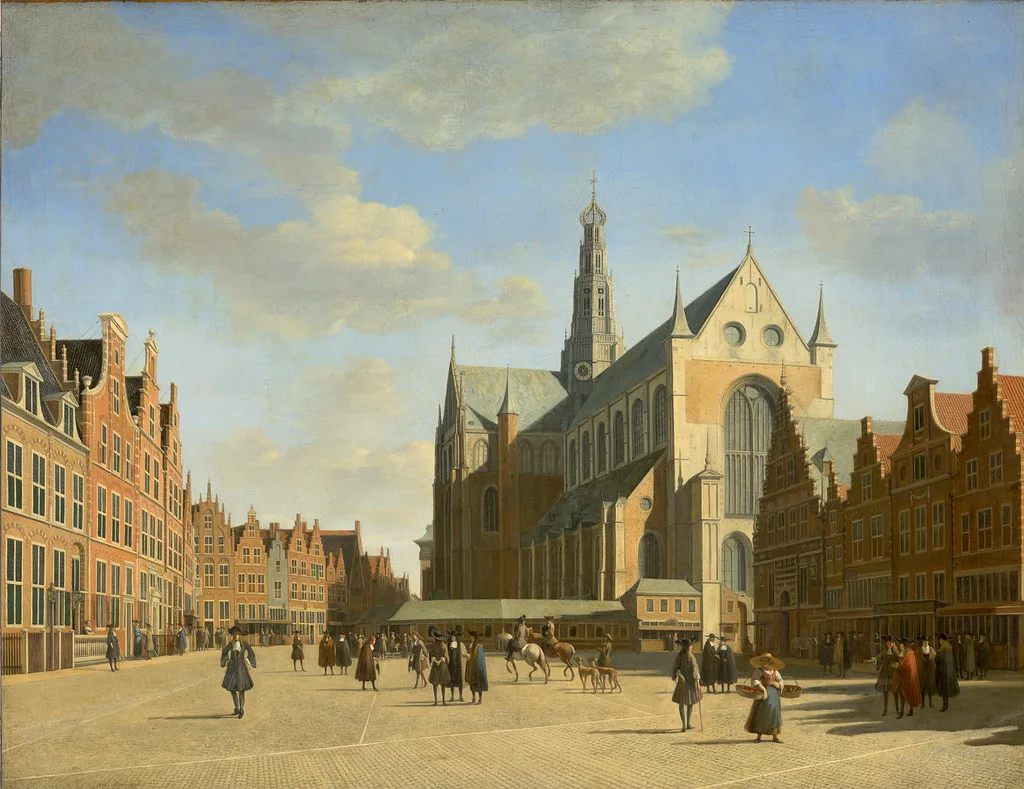 The Grote Markt and Grote Kerk, Haarlem, painted by Gerrit Berckheyde.