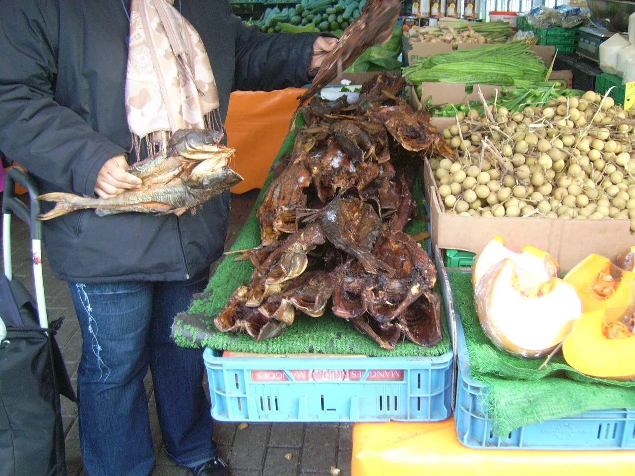 A produce stall at the Haagse Markt, The Hague.