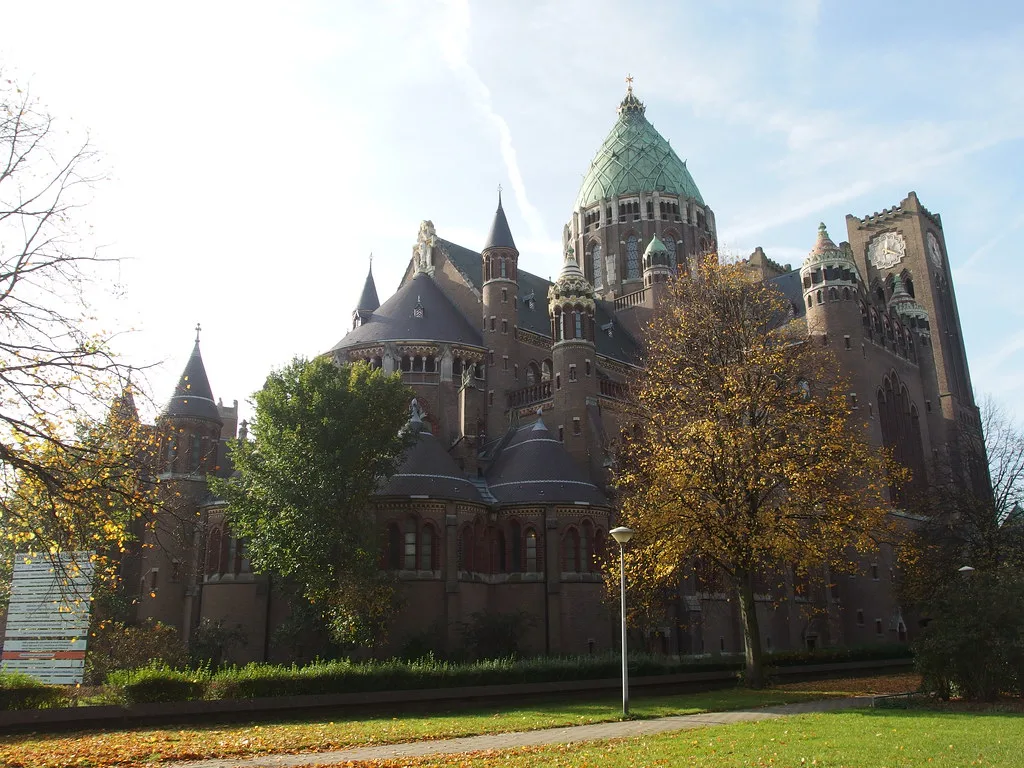 The Cathedral of St Bavo, Haarlem, in autumn.