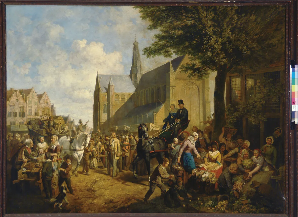 The Grote Markt in Haarlem in a 19th-century painting.