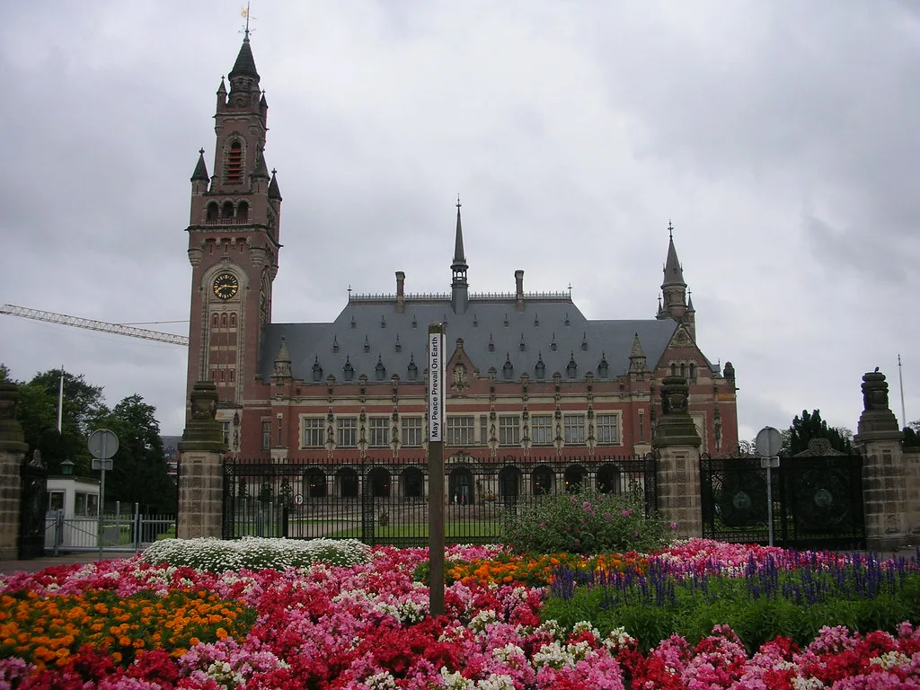 The Peace Palace and its flower beds, The Hague.
