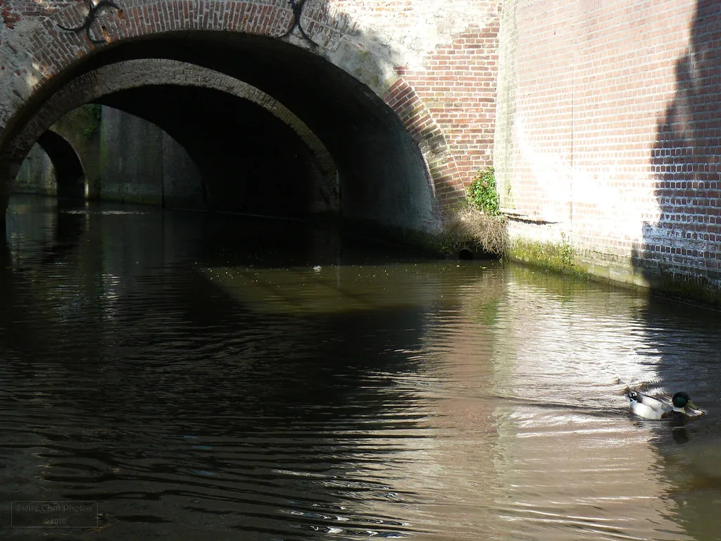 The Binnendieze under a bridge, Den Bosch.