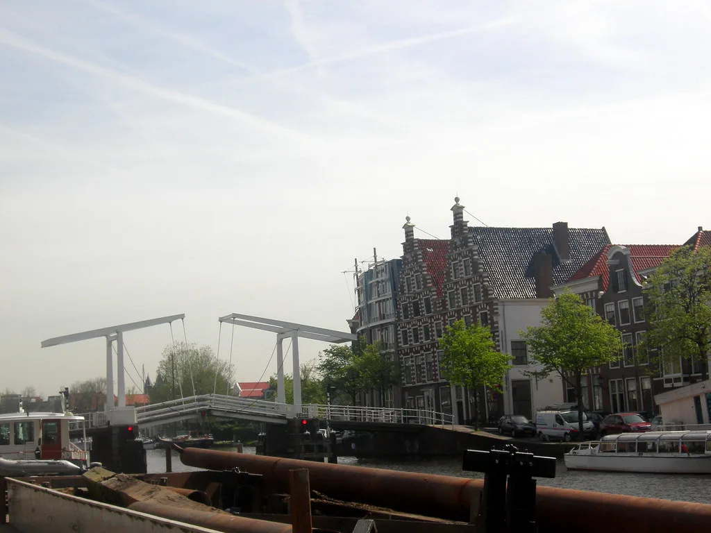 A canal and drawbridge in Haarlem.