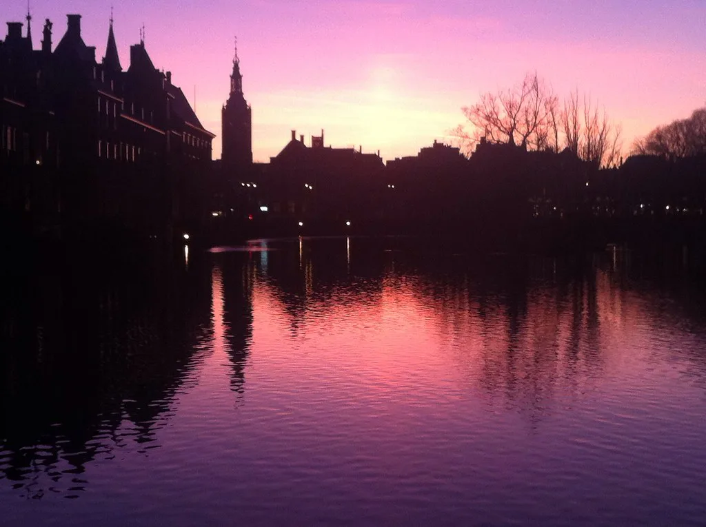 The Hofvijver at twilight, The Hague.