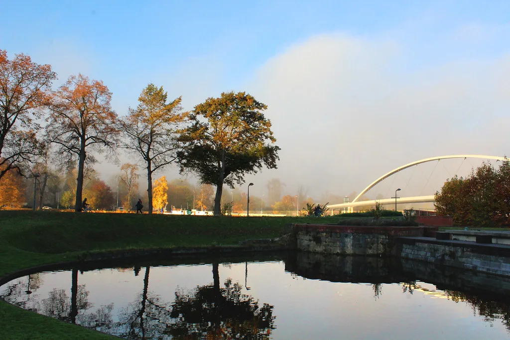 A pond in the Stadspark by the Jekerkwartier, Maastricht.