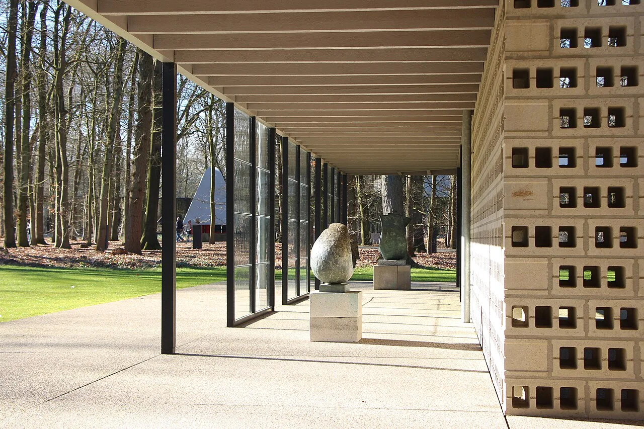 The sculpture garden pavilion of the Kröller-Müller Museum.