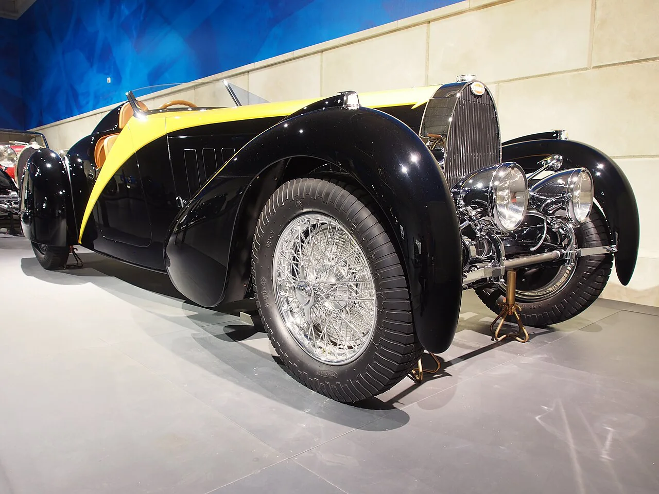 A 1934 Bugatti Type 57 Roadster in the Louwman Museum, The Hague.