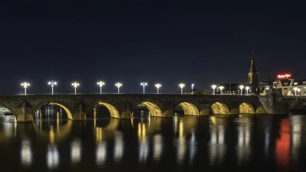 The Sint Servaasbrug at night, Maastricht.