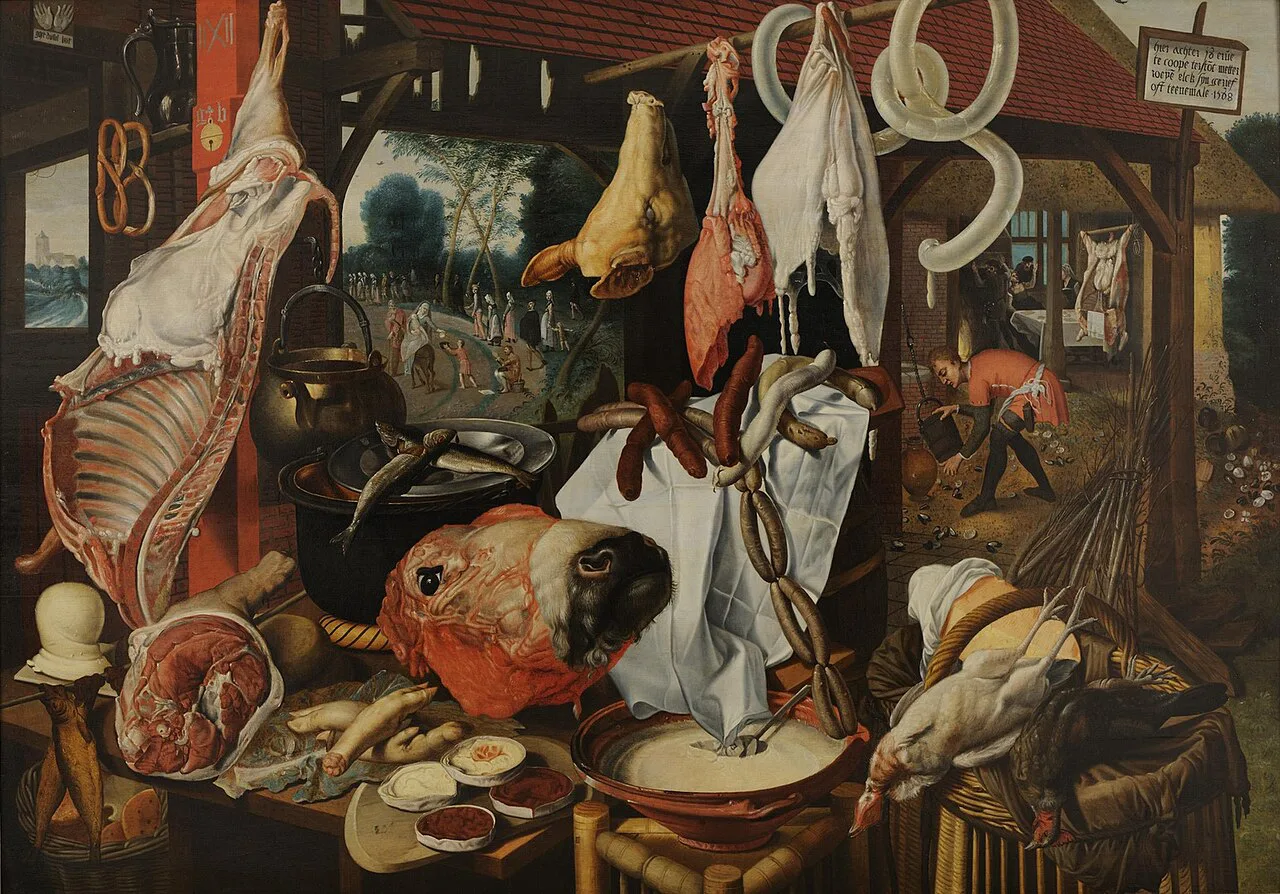 Pieter Aertsen's butcher's stall painting in the Bonnefanten, Maastricht.