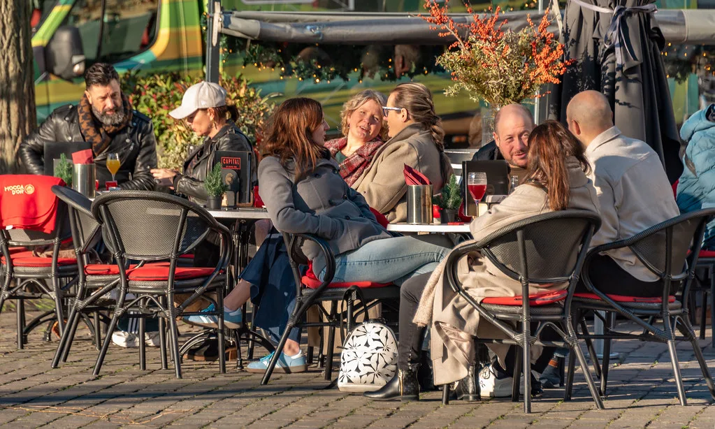 Café terraces on the Markt, Maastricht.