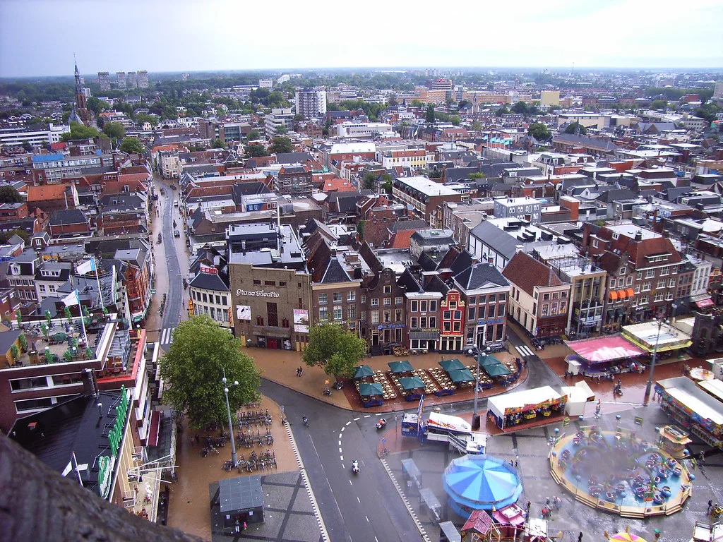 The Grote Markt seen from the Martinitoren, Groningen.