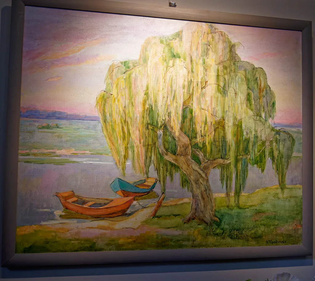 A landscape painting on show in Museum Slager, Den Bosch.