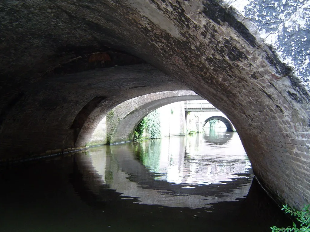 The Binnendieze under an arch, Den Bosch.