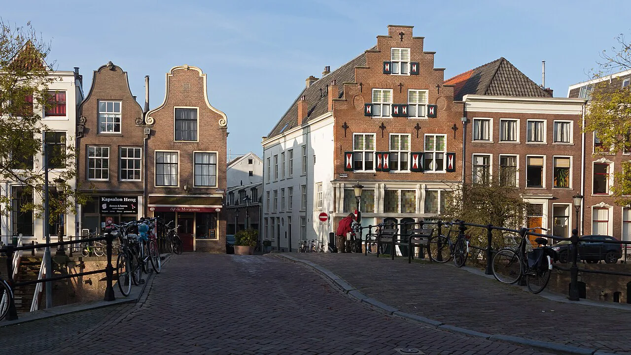 Gabled houses on the Oudegracht, Utrecht.