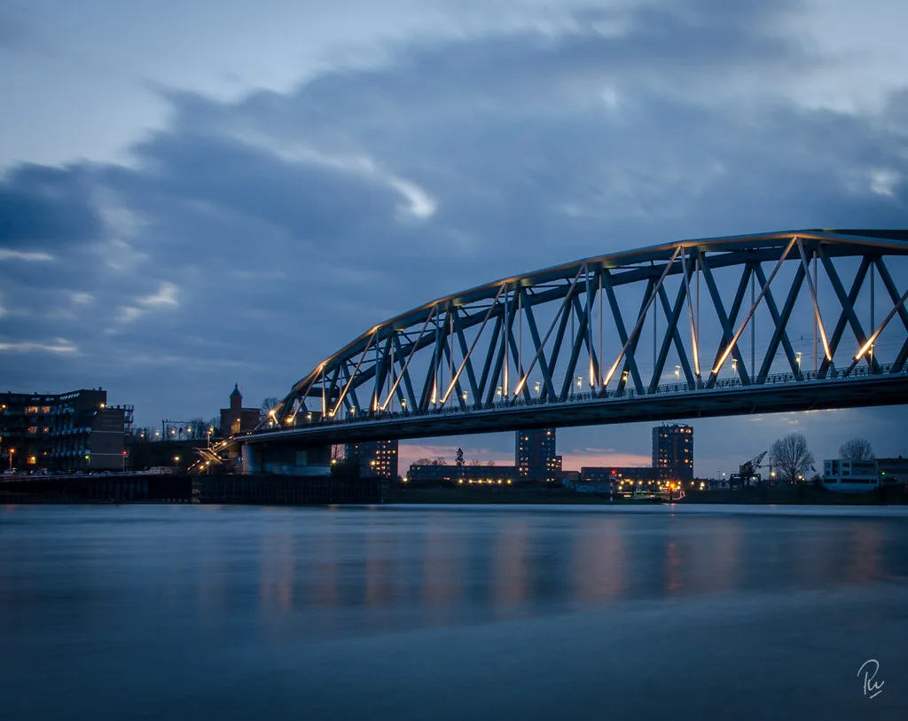 The Waalbrug at dusk, Nijmegen.