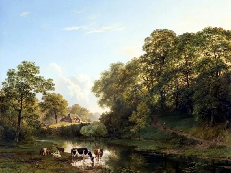 A landscape by Barend Cornelis Koekkoek in Museum Het Valkhof, Nijmegen.