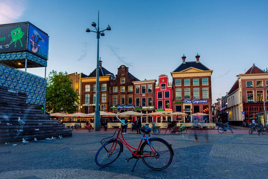 The Grote Markt in the morning, Groningen, near the Noordelijk Scheepvaartmuseum.