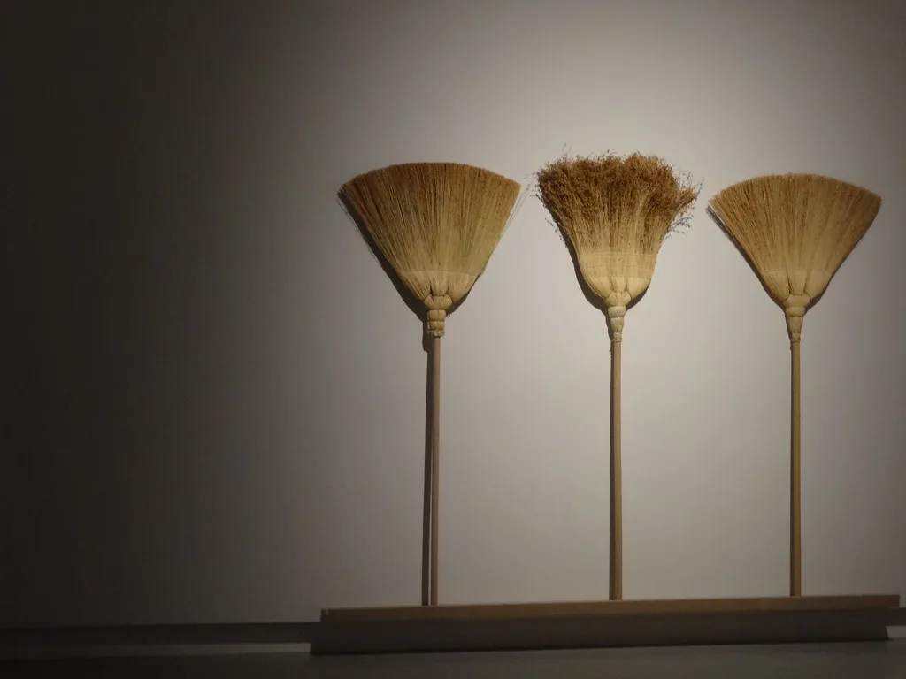 Brooms by Studio Formafantasma in the Design Museum Den Bosch.