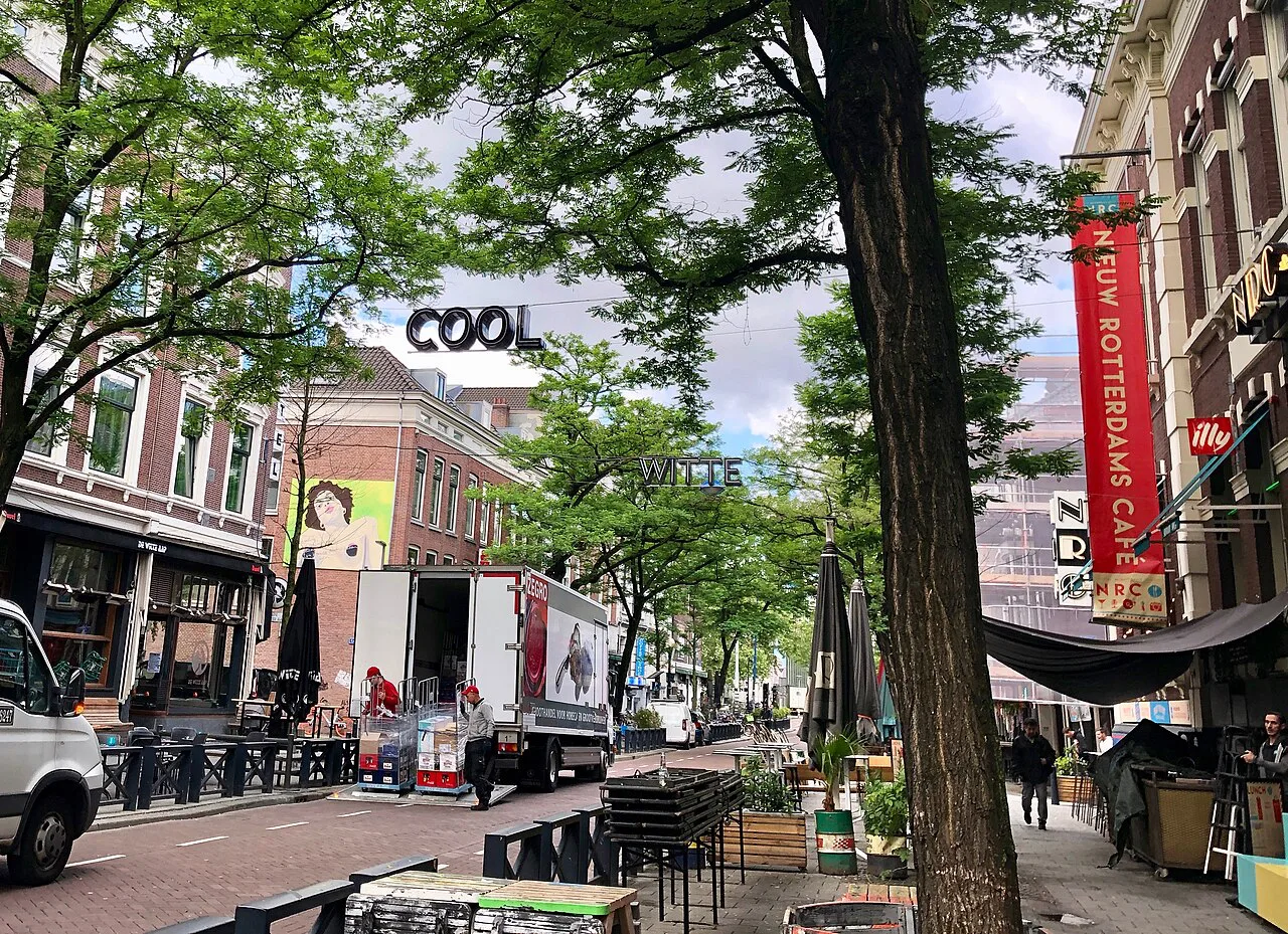 Café terraces on the Witte de Withstraat, Rotterdam.