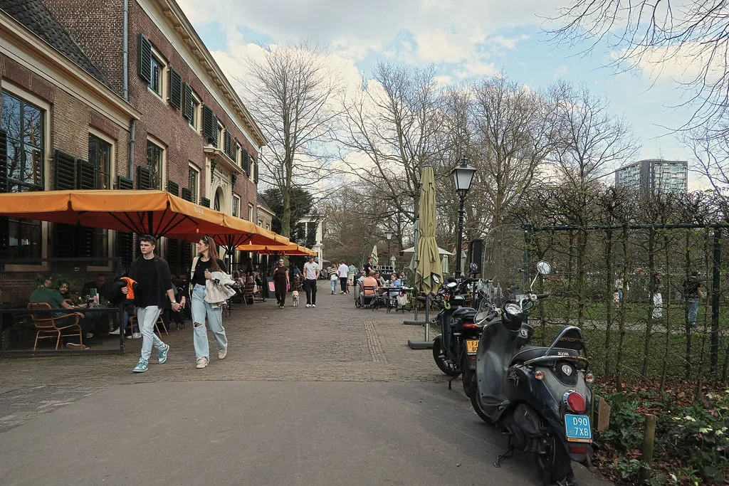 Café terraces by Het Park, Rotterdam.