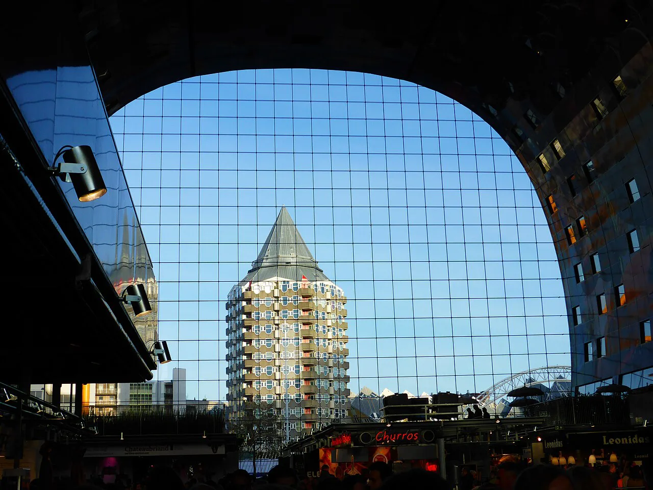Inside the Markthal, Rotterdam.