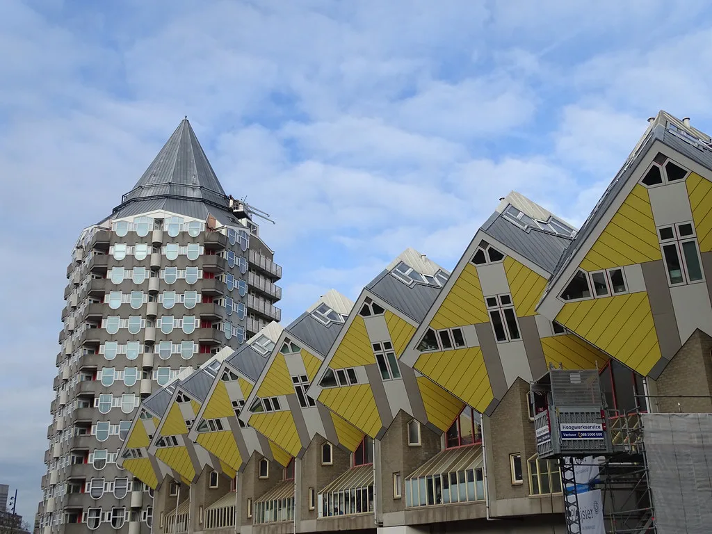 The cube houses and the Pencil, Rotterdam.