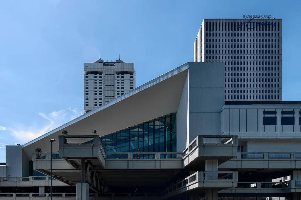 Modern buildings in central Rotterdam.