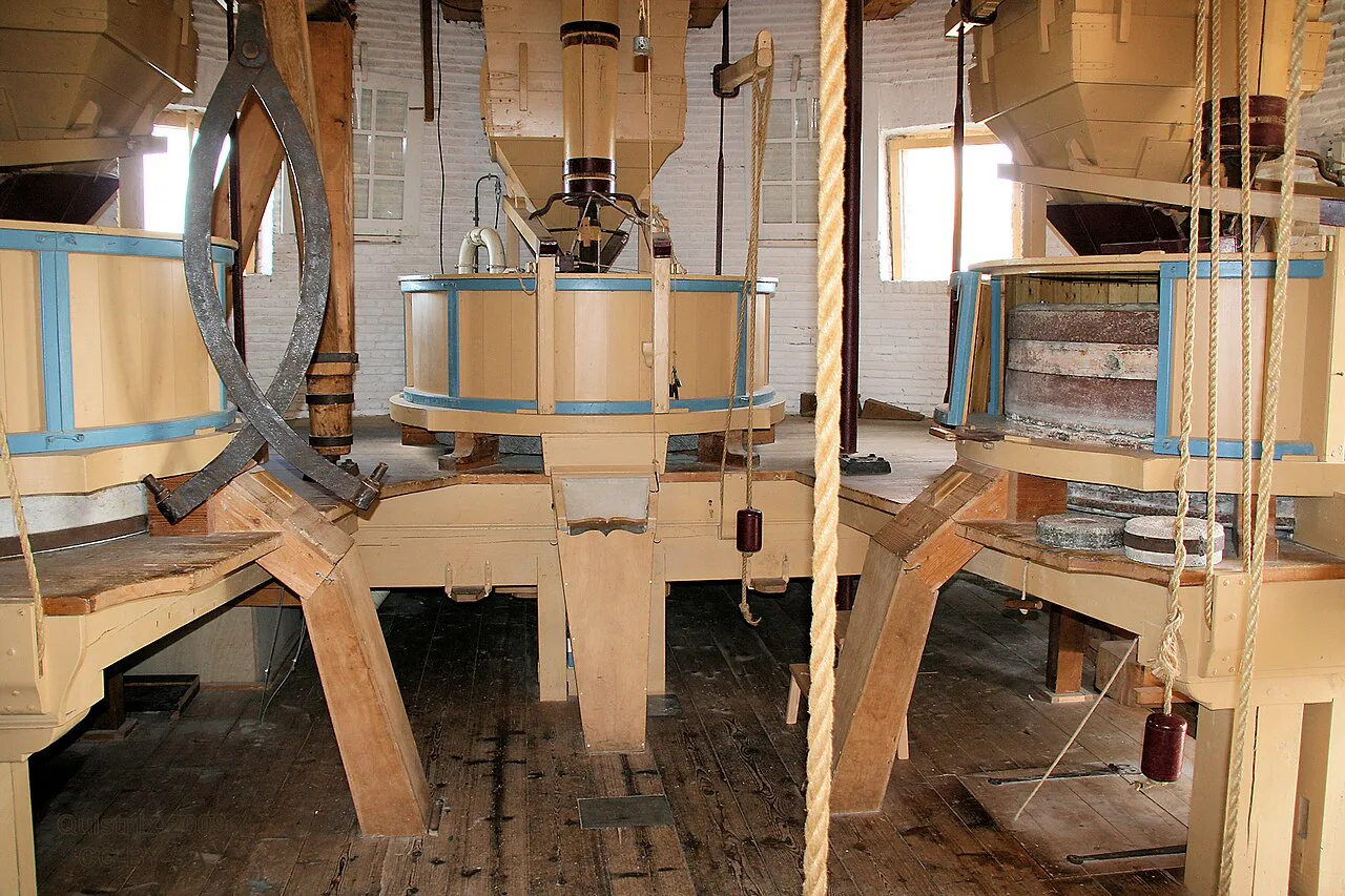 Millstones inside Molen De Nieuwe Palmboom, Schiedam.
