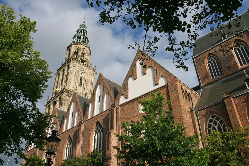 The Martinitoren seen from the churchyard, Groningen.
