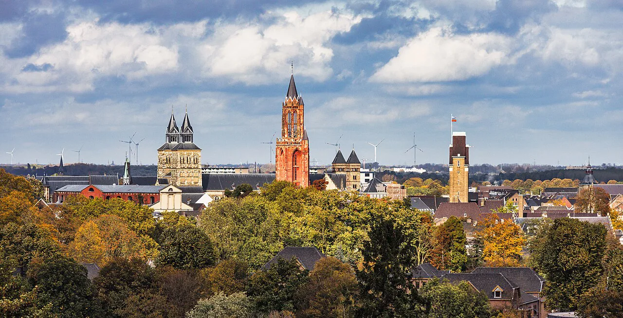 Maastricht seen from the Sint-Pietersberg.
