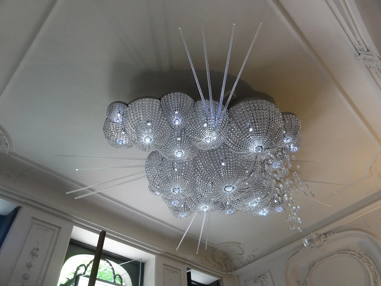A chandelier inside Escher in Het Paleis, The Hague.