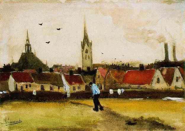 View of The Hague with the Nieuwe Kerk, painted by Vincent van Gogh.