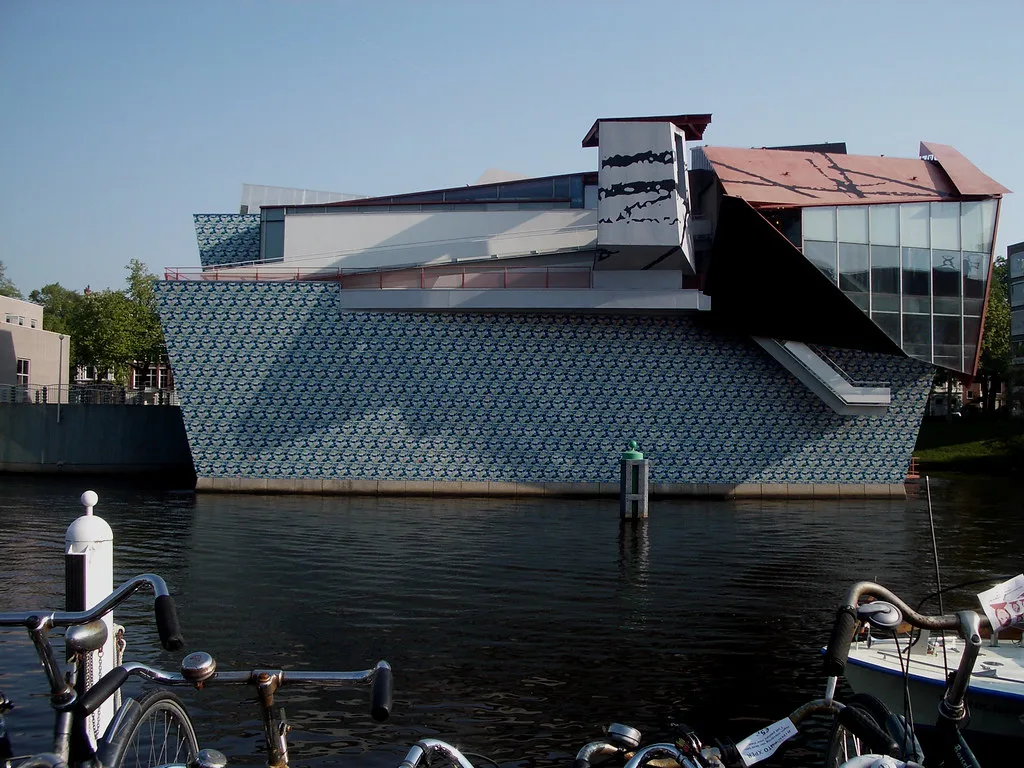 The Groninger Museum seen from the canal, Groningen.
