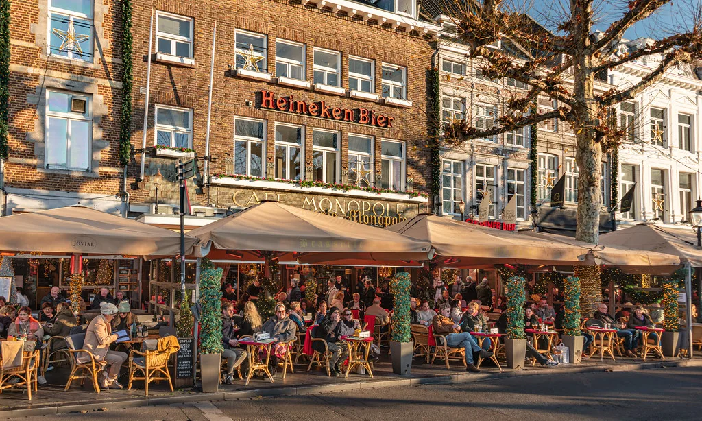 Café terraces on the Vrijthof, Maastricht.