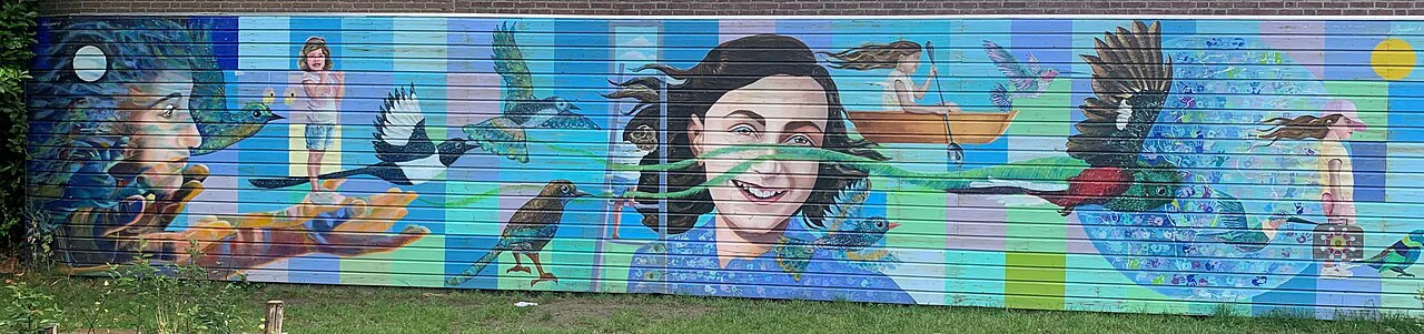 The Anne Frank mural in Utrecht.