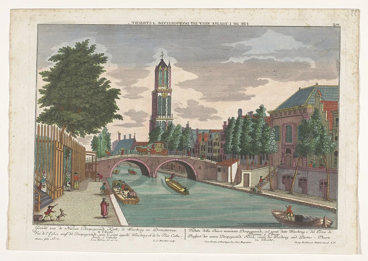 The Weesbrug over the Oudegracht in Utrecht in an 18th-century print.