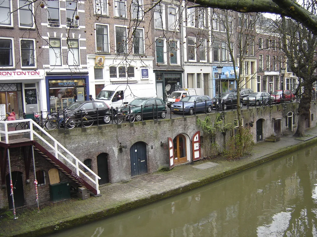 A wharf on the Oudegracht, Utrecht.