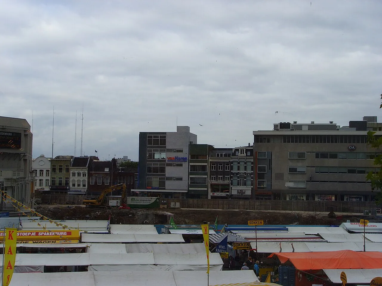 Market stalls on the Vredenburg, Utrecht.