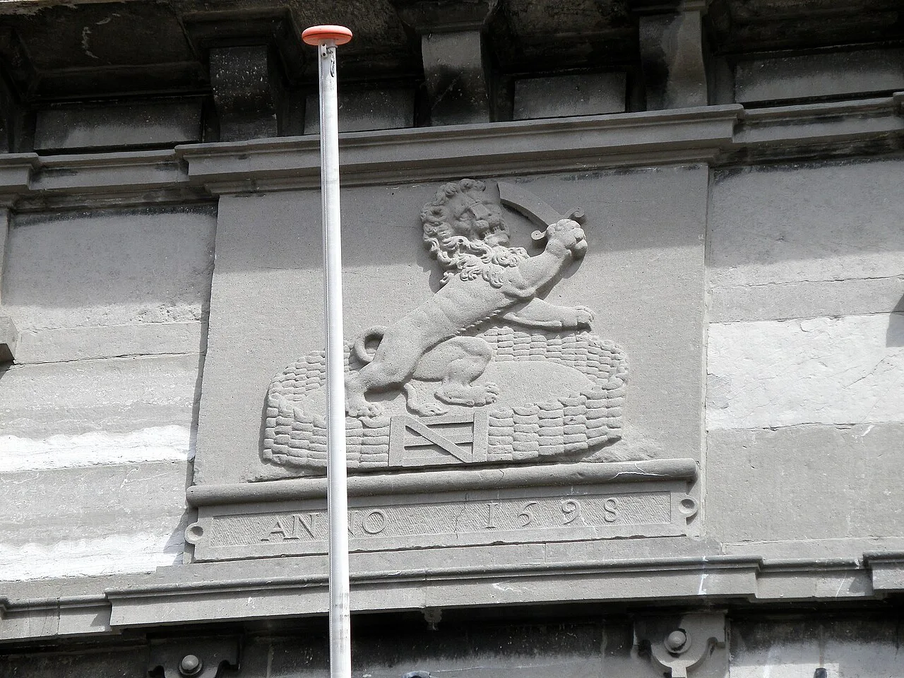 A carved stone relief on the Waag, Haarlem.