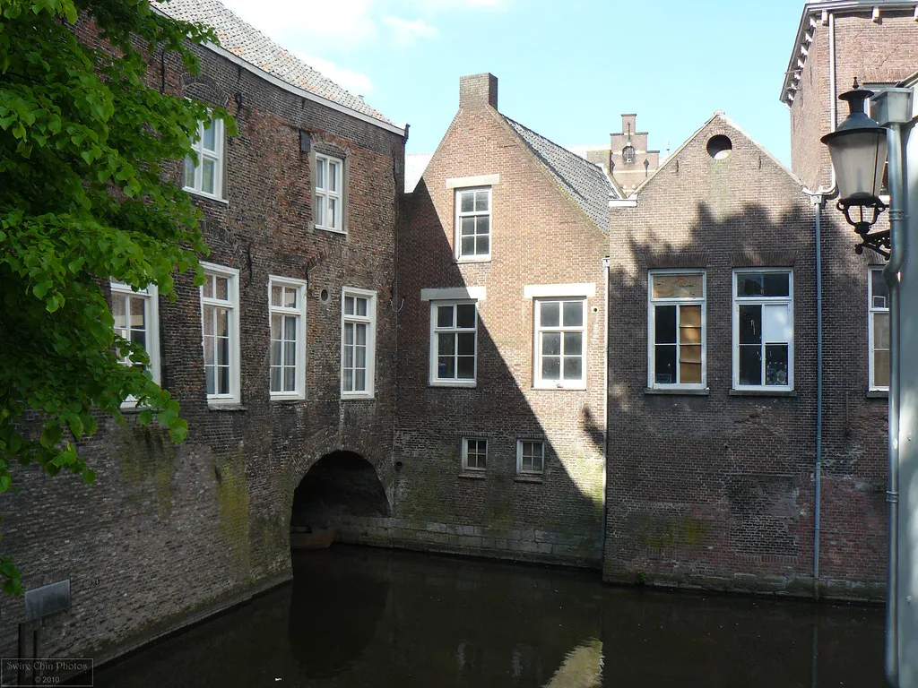 The Binnendieze between old houses, Den Bosch.
